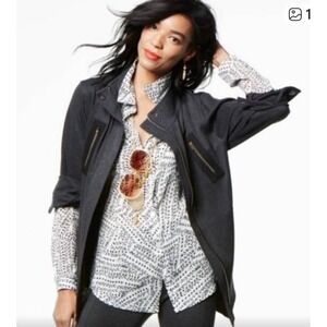 Cabi Love Carol Collection Gray Mesh Back Belted Utility Jacket 3184 Womens M